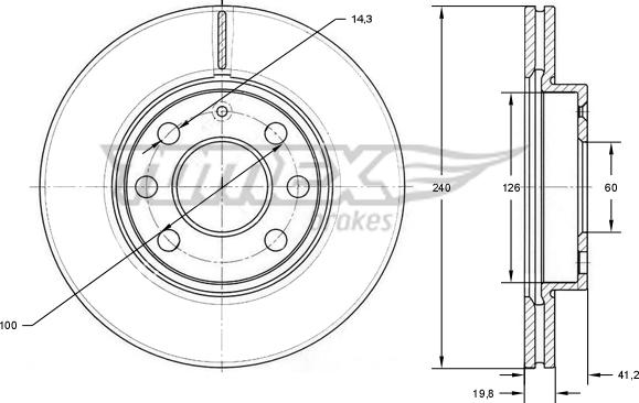 TOMEX brakes TX 71-21 - Гальмівний диск autozip.com.ua