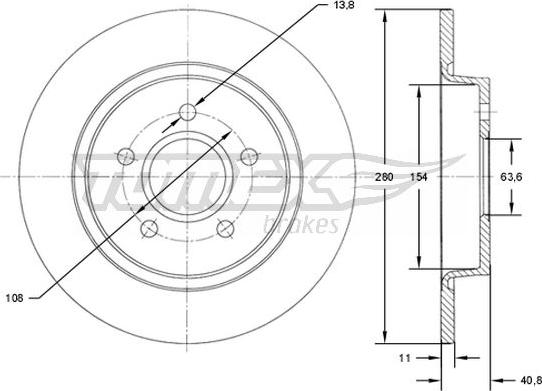 TOMEX brakes TX 71-75 - Гальмівний диск autozip.com.ua