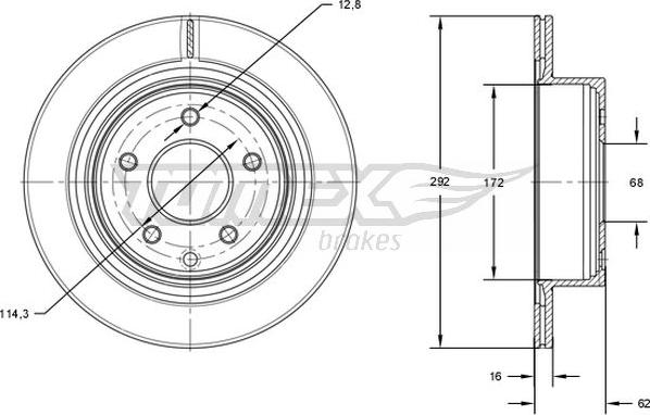 TOMEX brakes TX 71-72 - Гальмівний диск autozip.com.ua