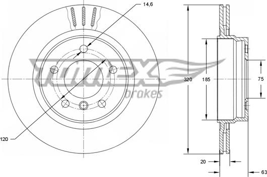 TOMEX brakes TX 73-96 - Гальмівний диск autozip.com.ua