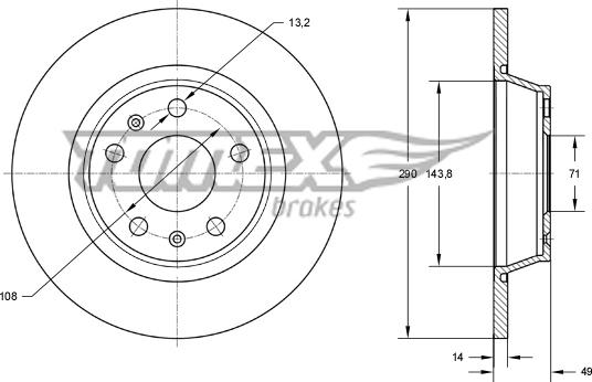 TOMEX brakes TX 73-48 - Гальмівний диск autozip.com.ua