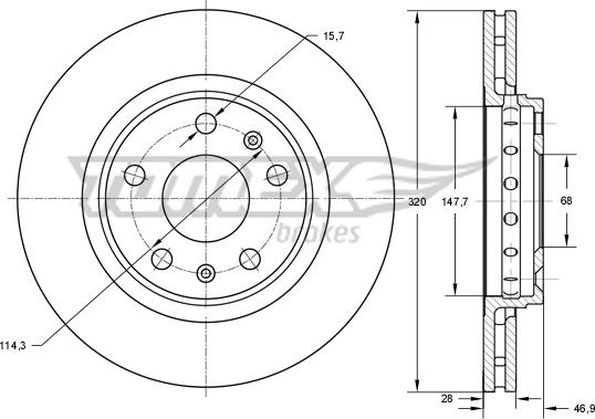 TOMEX brakes TX 73-53 - Гальмівний диск autozip.com.ua