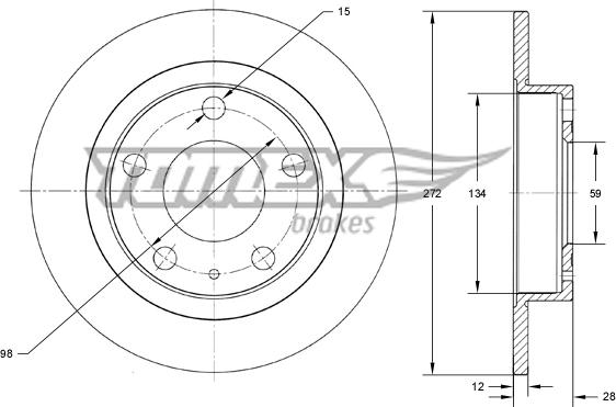 TOMEX brakes TX 73-65 - Гальмівний диск autozip.com.ua