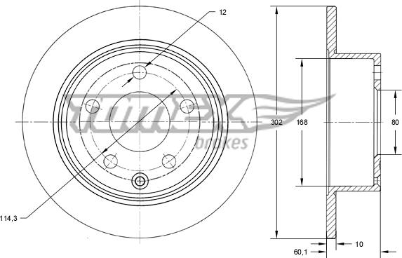 TOMEX brakes TX 73-66 - Гальмівний диск autozip.com.ua