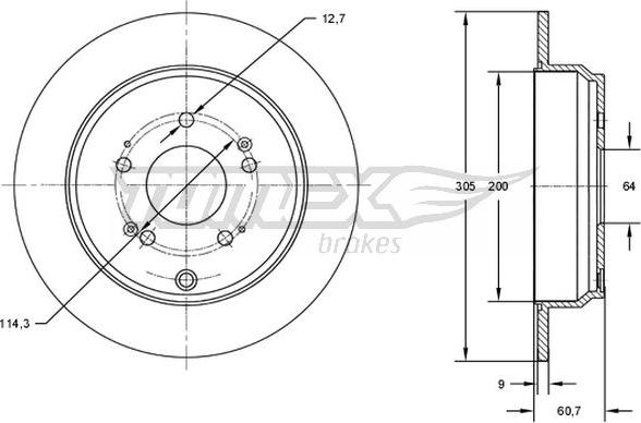 TOMEX brakes TX 73-04 - Гальмівний диск autozip.com.ua