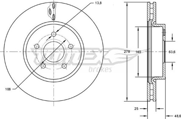TOMEX brakes TX 73-02 - Гальмівний диск autozip.com.ua