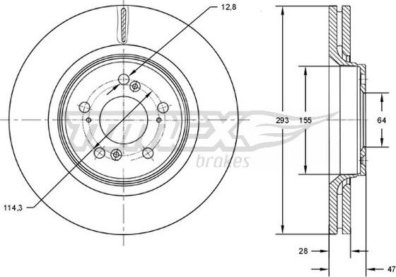 TOMEX brakes TX 73-07 - Гальмівний диск autozip.com.ua