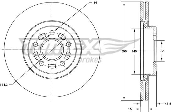TOMEX brakes TX 73-19 - Гальмівний диск autozip.com.ua