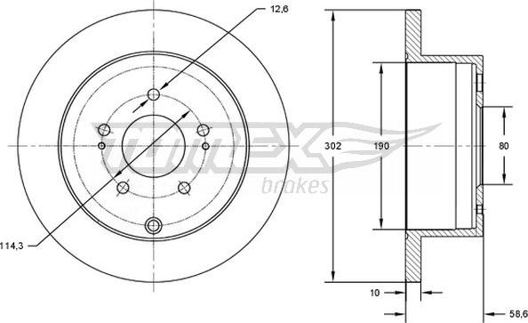 TOMEX brakes TX 73-16 - Гальмівний диск autozip.com.ua