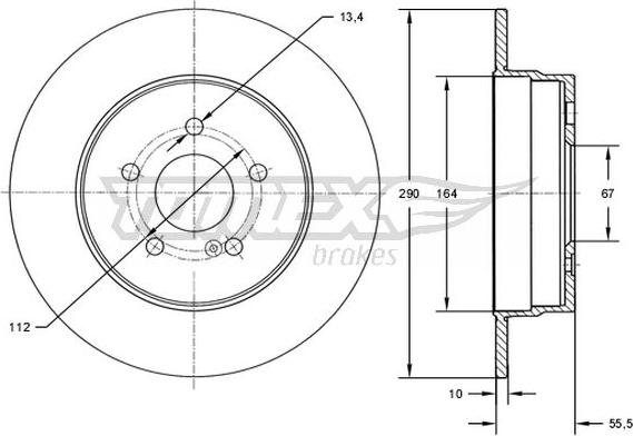 TOMEX brakes TX 73-10 - Гальмівний диск autozip.com.ua