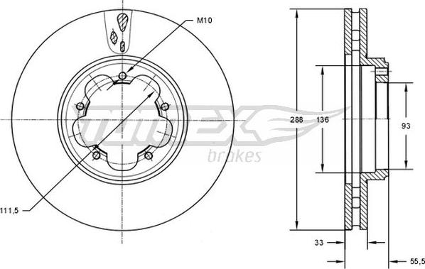 TOMEX brakes TX 73-11 - Гальмівний диск autozip.com.ua