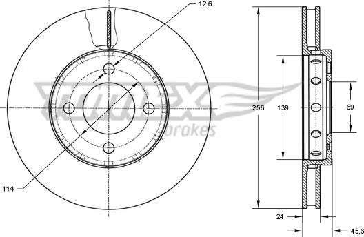 TOMEX brakes TX 73-84 - Гальмівний диск autozip.com.ua