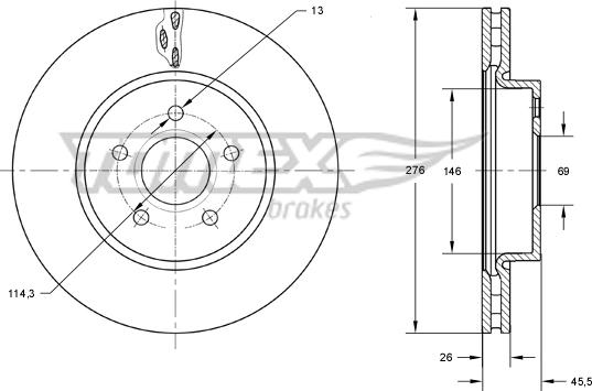 TOMEX brakes TX 73-85 - Гальмівний диск autozip.com.ua