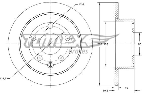 TOMEX brakes TX 73-86 - Гальмівний диск autozip.com.ua