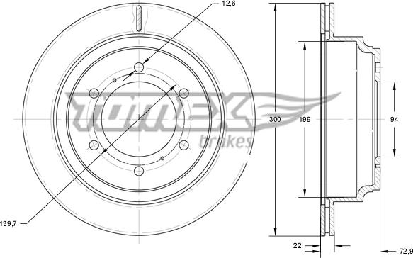 TOMEX brakes TX 73-88 - Гальмівний диск autozip.com.ua