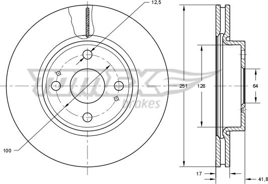 TOMEX brakes TX 73-87 - Гальмівний диск autozip.com.ua