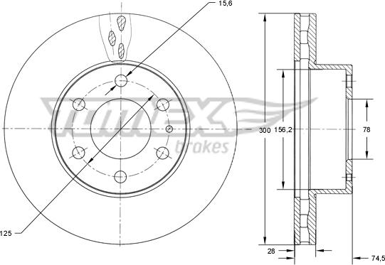 TOMEX brakes TX 73-39 - Гальмівний диск autozip.com.ua