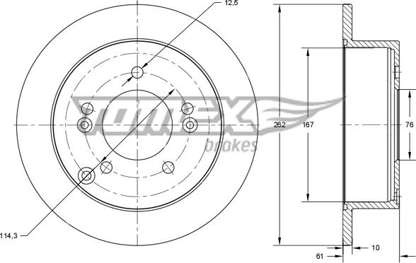 TOMEX brakes TX 73-36 - Гальмівний диск autozip.com.ua