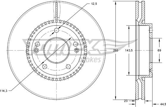 TOMEX brakes TX 73-30 - Гальмівний диск autozip.com.ua