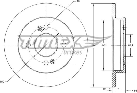 TOMEX brakes TX 73-38 - Гальмівний диск autozip.com.ua