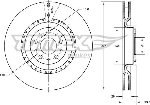 TOMEX brakes TX 73-74 - Гальмівний диск autozip.com.ua