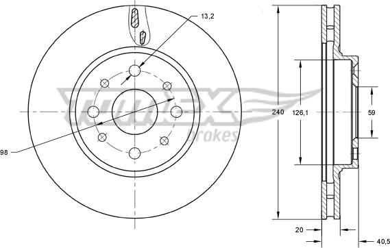 TOMEX brakes TX 73-73 - Гальмівний диск autozip.com.ua