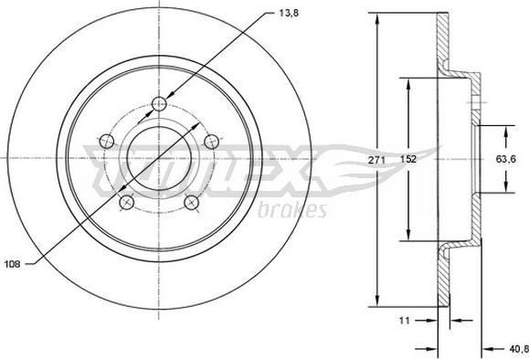 TOMEX brakes TX 72-98 - Гальмівний диск autozip.com.ua