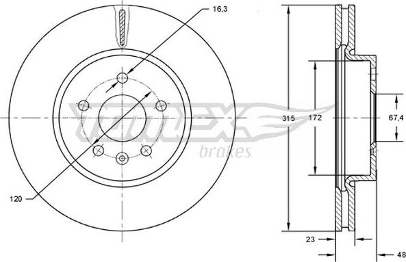 TOMEX brakes TX 72-97 - Гальмівний диск autozip.com.ua