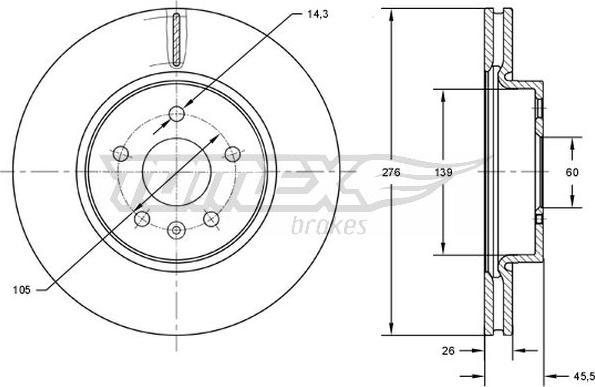 TOMEX brakes TX 72-49 - Гальмівний диск autozip.com.ua