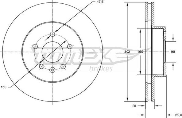 TOMEX brakes TX 72-46 - Гальмівний диск autozip.com.ua