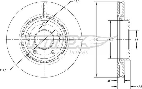 TOMEX brakes TX 72-47 - Гальмівний диск autozip.com.ua