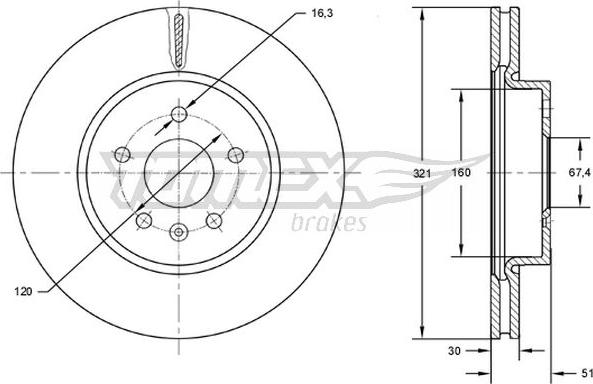 TOMEX brakes TX 72-55 - Гальмівний диск autozip.com.ua