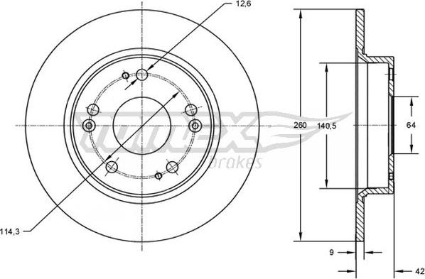 TOMEX brakes TX 72-62 - Гальмівний диск autozip.com.ua