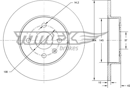 TOMEX brakes TX 72-08 - Гальмівний диск autozip.com.ua