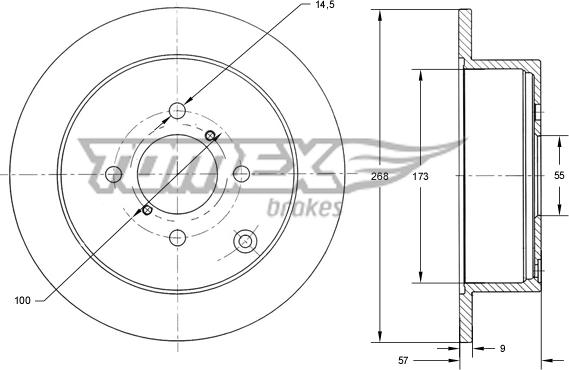 TOMEX brakes TX 72-19 - Гальмівний диск autozip.com.ua