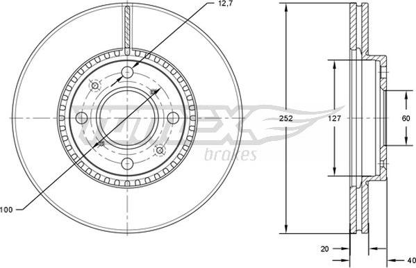 TOMEX brakes TX 72-14 - Гальмівний диск autozip.com.ua