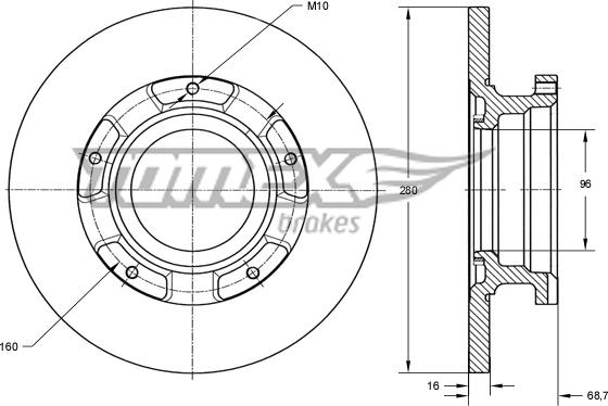 TOMEX brakes TX 72-17 - Гальмівний диск autozip.com.ua