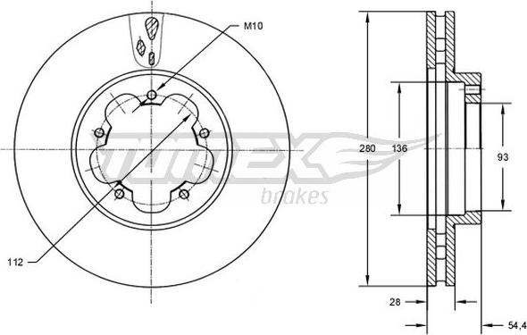 TOMEX brakes TX 72-84 - Гальмівний диск autozip.com.ua