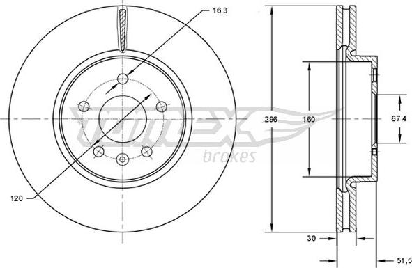 TOMEX brakes TX 72-88 - Гальмівний диск autozip.com.ua