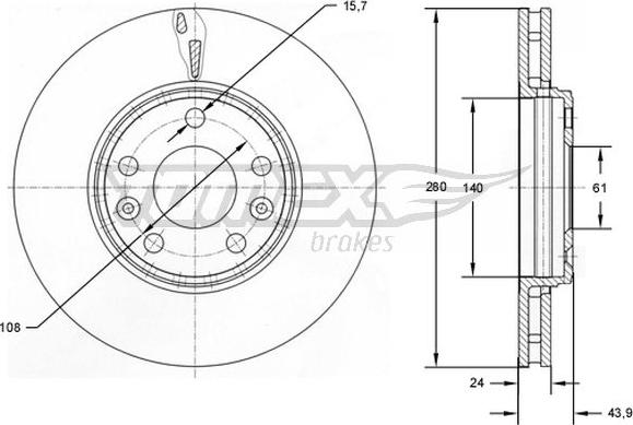 TOMEX brakes TX 72-82 - Гальмівний диск autozip.com.ua