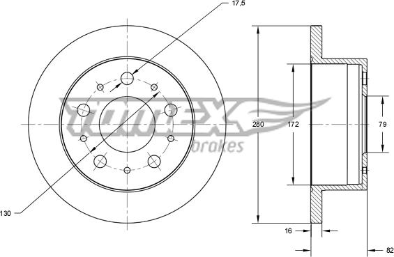 TOMEX brakes TX 72-35 - Гальмівний диск autozip.com.ua