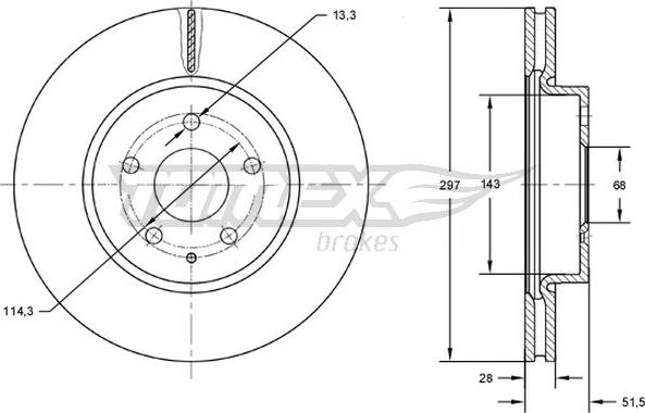 TOMEX brakes TX 72-77 - Гальмівний диск autozip.com.ua
