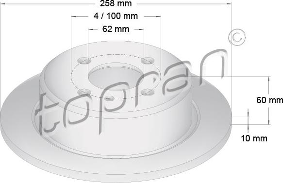 Topran 500 557 - Гальмівний диск autozip.com.ua