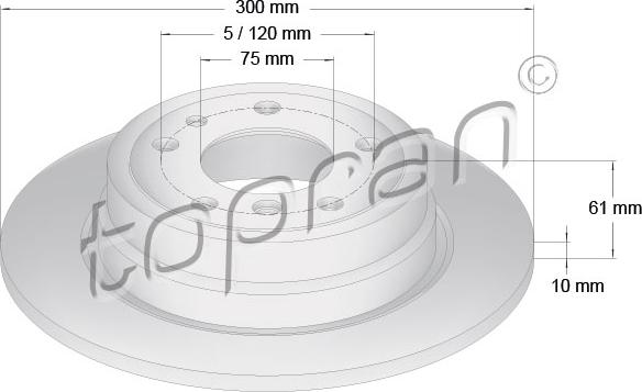 Topran 500 562 - Гальмівний диск autozip.com.ua