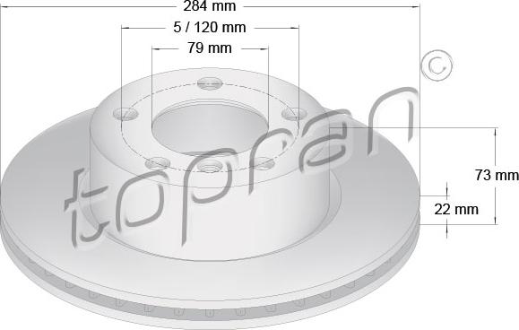 Topran 501 900 - Гальмівний диск autozip.com.ua