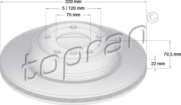 Topran 501 193 - Гальмівний диск autozip.com.ua