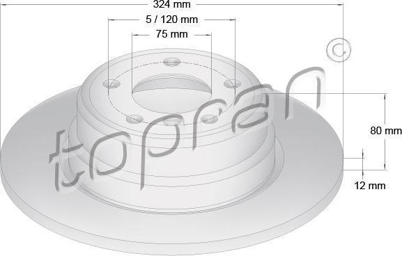 Topran 501 192 - Гальмівний диск autozip.com.ua