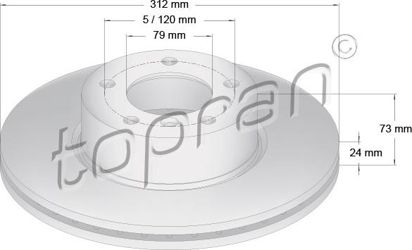 Topran 501 712 - Гальмівний диск autozip.com.ua