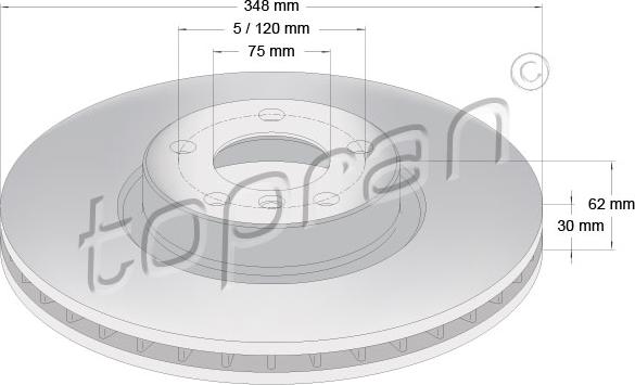 Topran 502 015 - Гальмівний диск autozip.com.ua