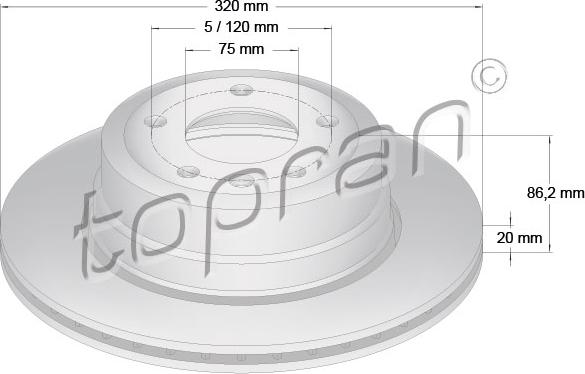 Topran 502 874 - Гальмівний диск autozip.com.ua